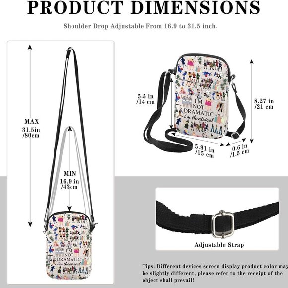 Theatre Bag Canvas Zipper Pouch Portable Cute Gift for Theatre Enthusiasts - Picture 2 of 6